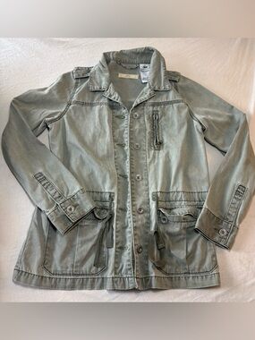 Levi's Light Sage Green Cotton Jacket drawstring waist M